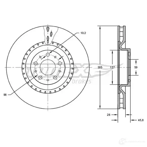 Тормозной диск TOMEX BRAKES tx7186 1437748295 LV7O G изображение 0