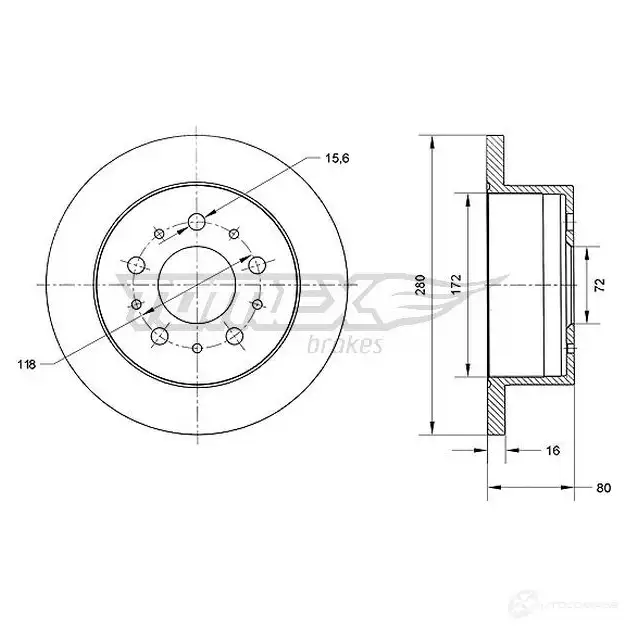 Тормозной диск TOMEX BRAKES tx7061 C9RYY5 Q 1437836928