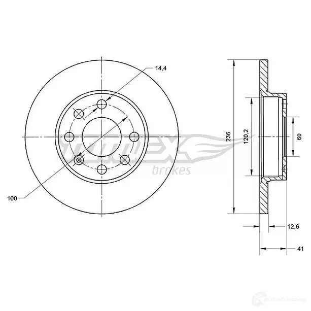 Тормозной диск TOMEX BRAKES 6 XR992E 1437838451 tx7028 изображение 0