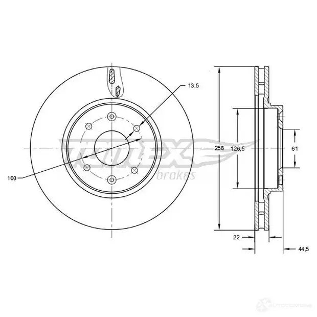 Тормозной диск TOMEX BRAKES tx7260 18AD GS 1437838499