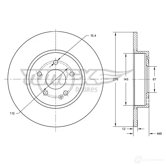 Тормозной диск TOMEX BRAKES 1437748081 9P 68SHP tx7407