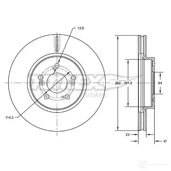Тормозной диск TOMEX BRAKES G HXN061 tx7271 1437836692