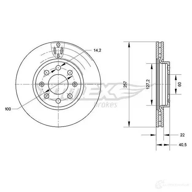 Тормозной диск TOMEX BRAKES GOB 004E tx7085 1437838431 изображение 0