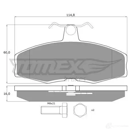 Тормозные колодки, комплект TOMEX BRAKES 1 0-272 1424311646 tx10272 20861 - Изображение 1