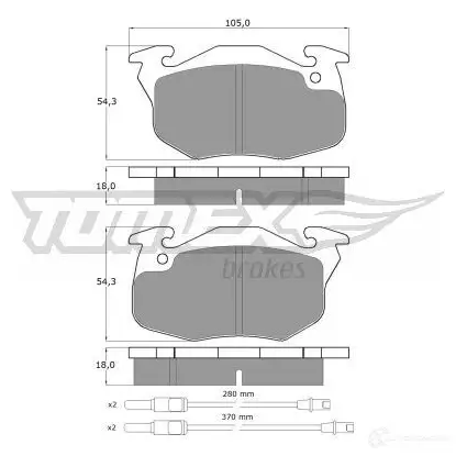 Тормозные колодки, комплект TOMEX BRAKES 10 -341 20905 1424311654 tx10341 изображение 0