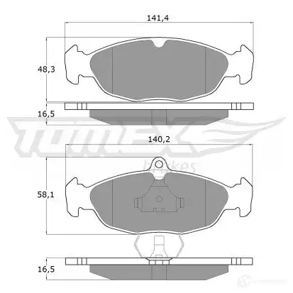 Тормозные колодки, комплект TOMEX BRAKES 10 -49 tx1049 20547 1424311680 - Изображение 1