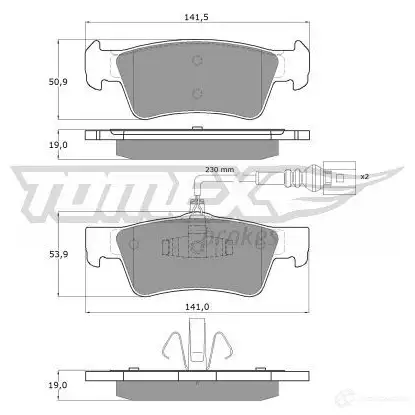 Тормозные колодки, комплект TOMEX BRAKES 1425025296 tx1480 1 4-80 24367 - Изображение 1