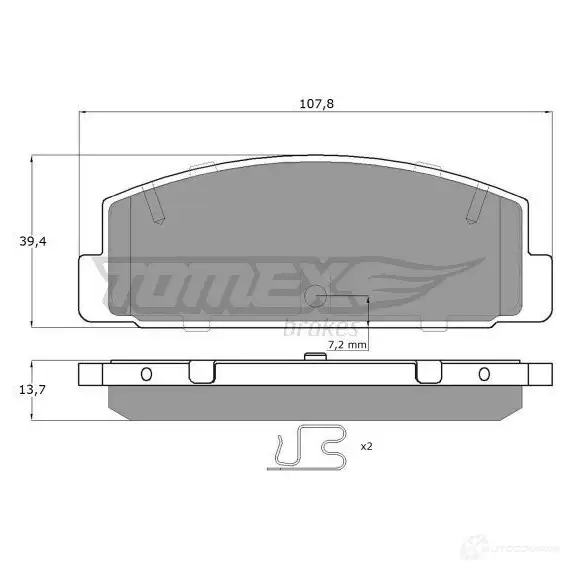 Тормозные колодки, комплект TOMEX BRAKES 1424311982 tx1306 20031 13- 06 - Изображение 1