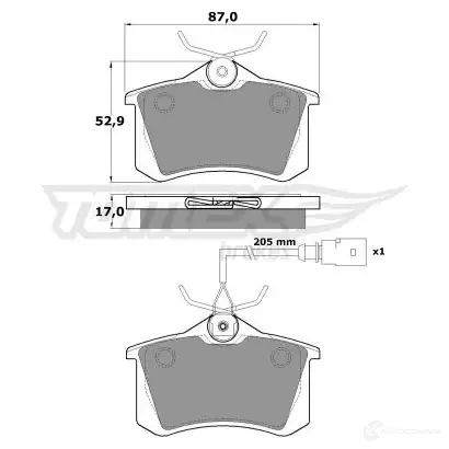 Тормозные колодки, комплект TOMEX BRAKES 1 0-782 tx10782 1424311733 20961 изображение 0