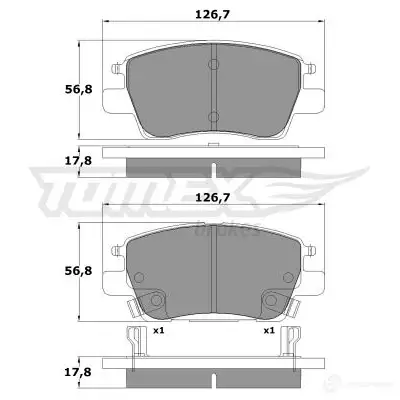 Тормозные колодки, комплект TOMEX BRAKES 1 7-91 22334 tx1791 1425025570 - Изображение 1