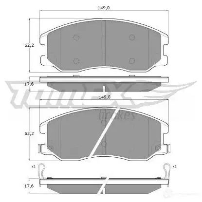 Тормозные колодки, комплект TOMEX BRAKES tx1642 24510 1 6-42 1425025420 изображение 0