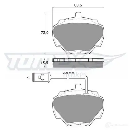Тормозные колодки, комплект TOMEX BRAKES 1425025359 21237 tx1550 1 5-50 - Изображение 1