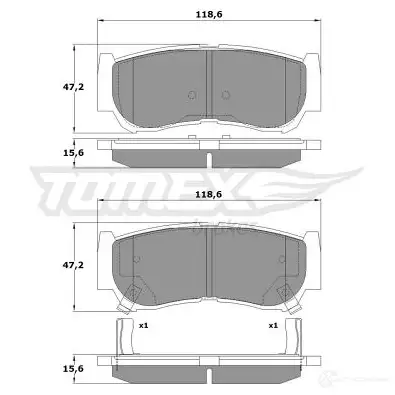Тормозные колодки, комплект TOMEX BRAKES 15- 64 tx1564 1425025366 24488 - Изображение 1