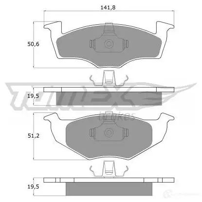 Тормозные колодки, комплект TOMEX BRAKES 10- 86 tx1086 1424311747 21866 - Изображение 1