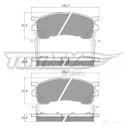 Тормозные колодки, комплект TOMEX BRAKES 1424311763 tx1102 23845 11- 02 - Изображение 1