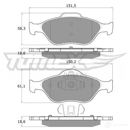 Тормозные колодки, комплект TOMEX BRAKES 12- 55 1424311932 23202 tx1255 - Изображение 1
