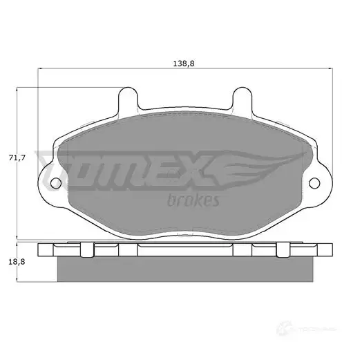 Тормозные колодки, комплект TOMEX BRAKES 21469 tx1192 11- 92 1424311866 - Изображение 1