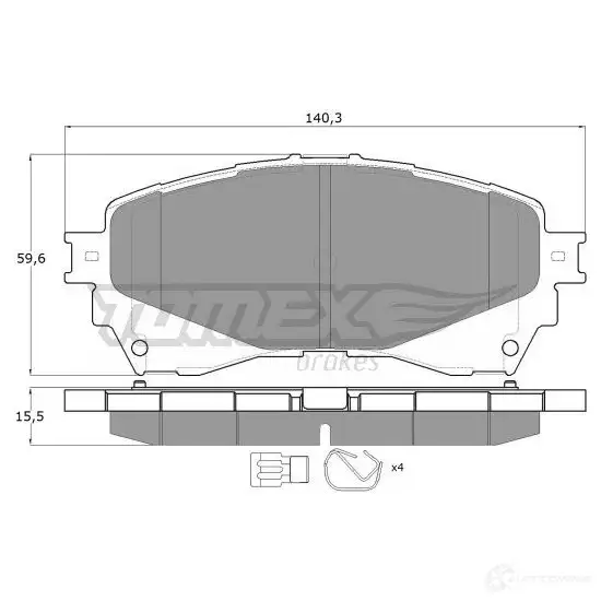 Тормозные колодки, комплект TOMEX BRAKES 1 7-41 25725 1425025520 tx1741 - Изображение 1