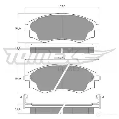 Тормозные колодки, комплект TOMEX BRAKES 21725 11- 07 tx1107 1424311768 - Изображение 1
