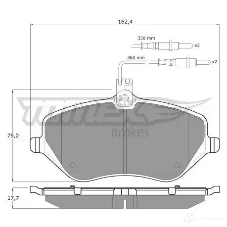 Тормозные колодки, комплект TOMEX BRAKES 1425025285 tx1468 14- 68 24133 - Изображение 1
