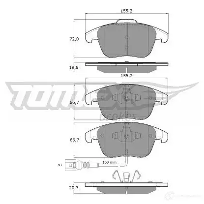 Тормозные колодки, комплект TOMEX BRAKES 1 5-82 24084 tx1582 1425025376 - Изображение 1