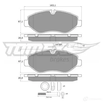 Тормозные колодки, комплект TOMEX BRAKES 1437839451 tx15861 GEUI Z9M