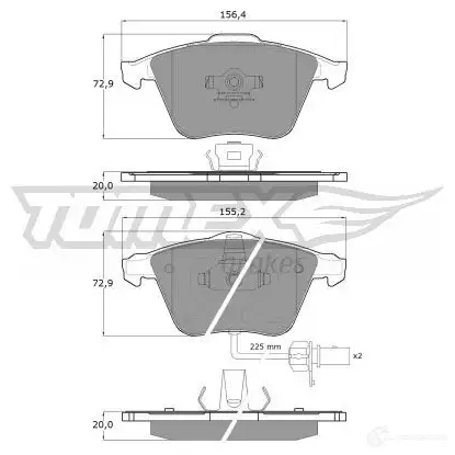 Тормозные колодки, комплект TOMEX BRAKES tx1423 1425025244 1 4-23 23801 - Изображение 1