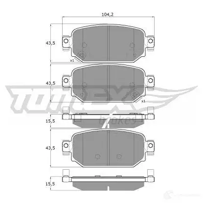 Тормозные колодки, комплект TOMEX BRAKES 1437748172 ZR0Z A tx1869 - Изображение 1