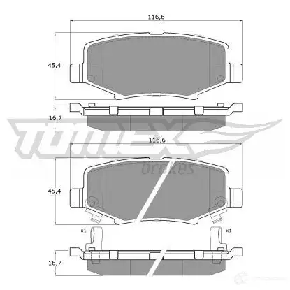 Тормозные колодки, комплект TOMEX BRAKES tx1921 X I1B3 1437748199 изображение 0