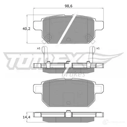 Тормозные колодки, комплект TOMEX BRAKES 25258 tx1814 1425025594 18-1 4 изображение 0