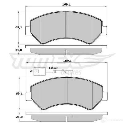 Тормозные колодки, комплект TOMEX BRAKES 1425025498 17 -19 24466 tx1719 - Изображение 1