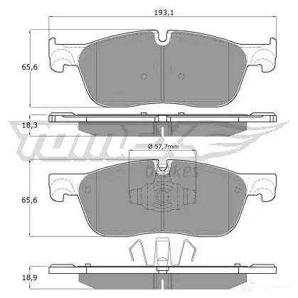 Тормозные колодки, комплект TOMEX BRAKES D3VK D 1437839739 tx18151 - Изображение 1