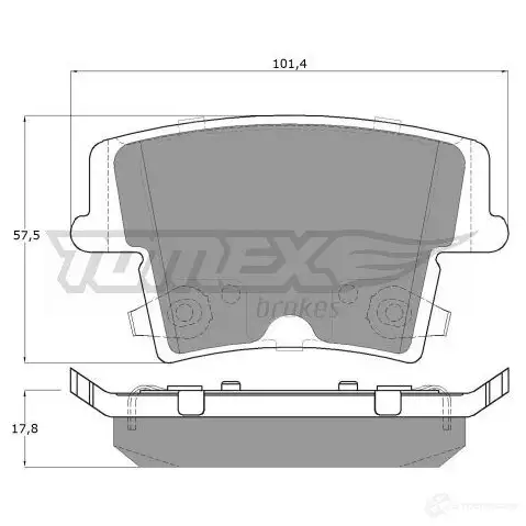 Тормозные колодки, комплект TOMEX BRAKES 1424247085 24163 15-7 2 tx1572 изображение 0