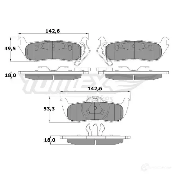 Тормозные колодки, комплект TOMEX BRAKES 1425025358 24258 15 -48 tx1548 - Изображение 1