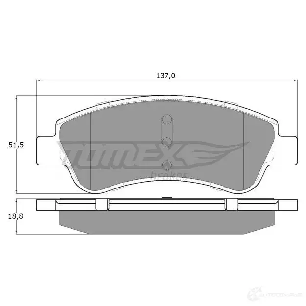 Тормозные колодки, комплект TOMEX BRAKES 14- 64 23599 1425025281 tx1464 - Изображение 1