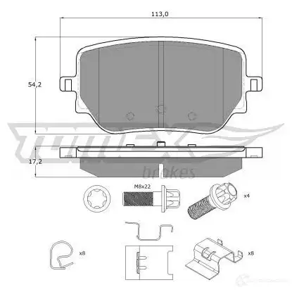 Тормозные колодки, комплект TOMEX BRAKES tx1949 3QQ59 QG 1437748375 - Изображение 1
