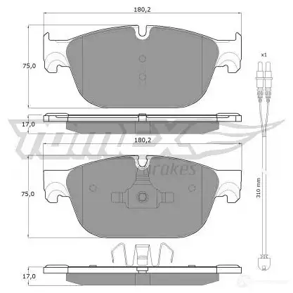 Тормозные колодки, комплект TOMEX BRAKES 25069 1425025456 tx1678 16 -78 - Изображение 1