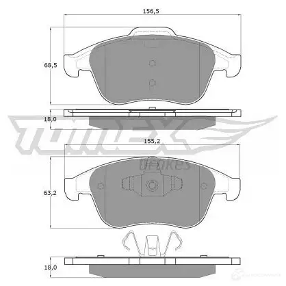 Тормозные колодки, комплект TOMEX BRAKES 24709 16 -56 1425025434 tx1656 - Изображение 1