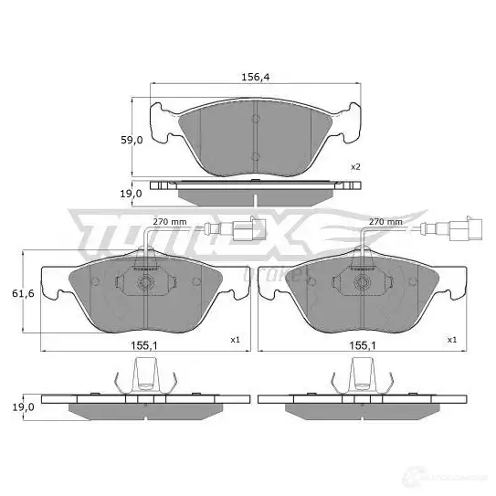 Тормозные колодки, комплект TOMEX BRAKES 15 -05 1425025321 21637 tx1505 - Изображение 1