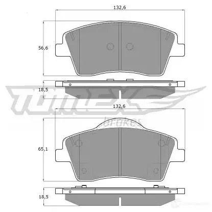 Тормозные колодки, комплект TOMEX BRAKES H D5FK2G 1437748683 tx1915 - Изображение 1