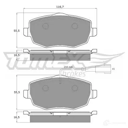 Тормозные колодки, комплект TOMEX BRAKES 16 -89 24073 tx1689 1425025468 - Изображение 1