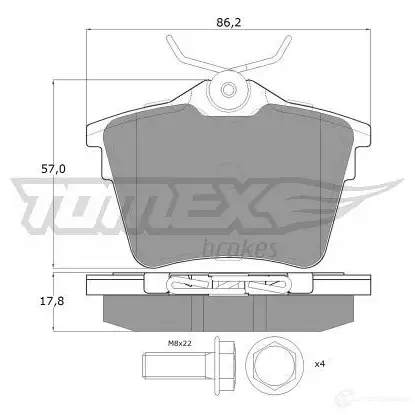 Тормозные колодки, комплект TOMEX BRAKES 14 -69 tx1469 1425025286 24135 - Изображение 1