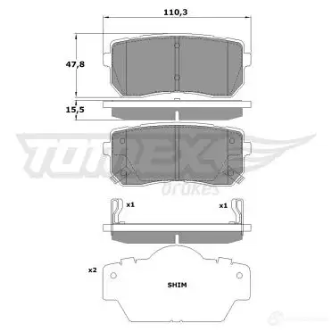 Тормозные колодки, комплект TOMEX BRAKES 17- 50 24599 1425025529 tx1750 - Изображение 1
