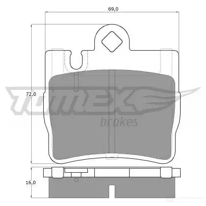 Тормозные колодки, комплект TOMEX BRAKES 23078 tx1287 1424311964 12- 87 - Изображение 1