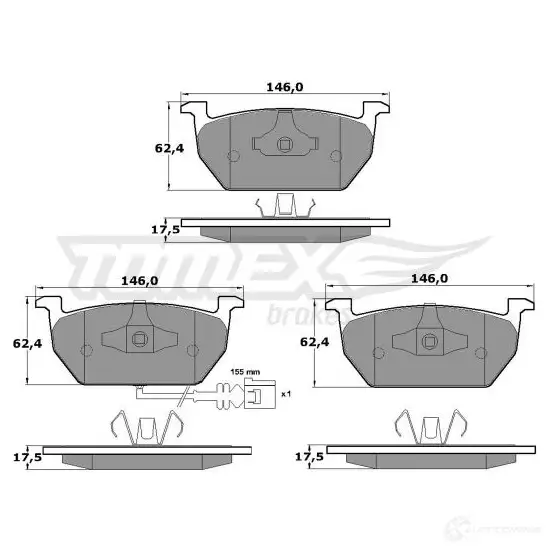 Тормозные колодки, комплект TOMEX BRAKES 17-0 3 tx1703 22035 1425025482 - Изображение 1