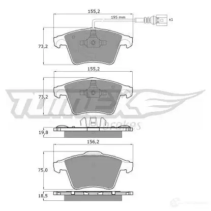 Тормозные колодки, комплект TOMEX BRAKES 1425025222 13- 93 tx1393 23749 - Изображение 1