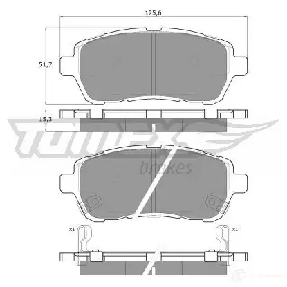 Тормозные колодки, комплект TOMEX BRAKES 24283 tx1647 1425025425 1 6-47 изображение 0