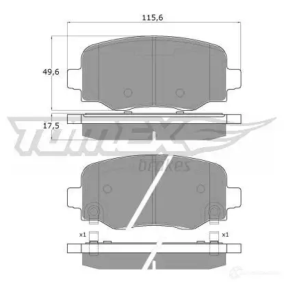 Тормозные колодки, комплект TOMEX BRAKES 1425025599 tx1819 18- 19 22169 - Изображение 1