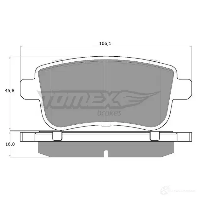 Тормозные колодки, комплект TOMEX BRAKES tx1638 16-3 8 1425025417 24820 - Изображение 1