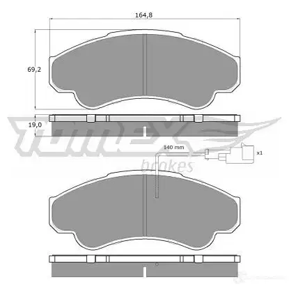 Тормозные колодки, комплект TOMEX BRAKES 1424311922 tx1247 12- 47 23919 - Изображение 1